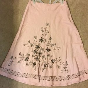 Linen embellished skirt
